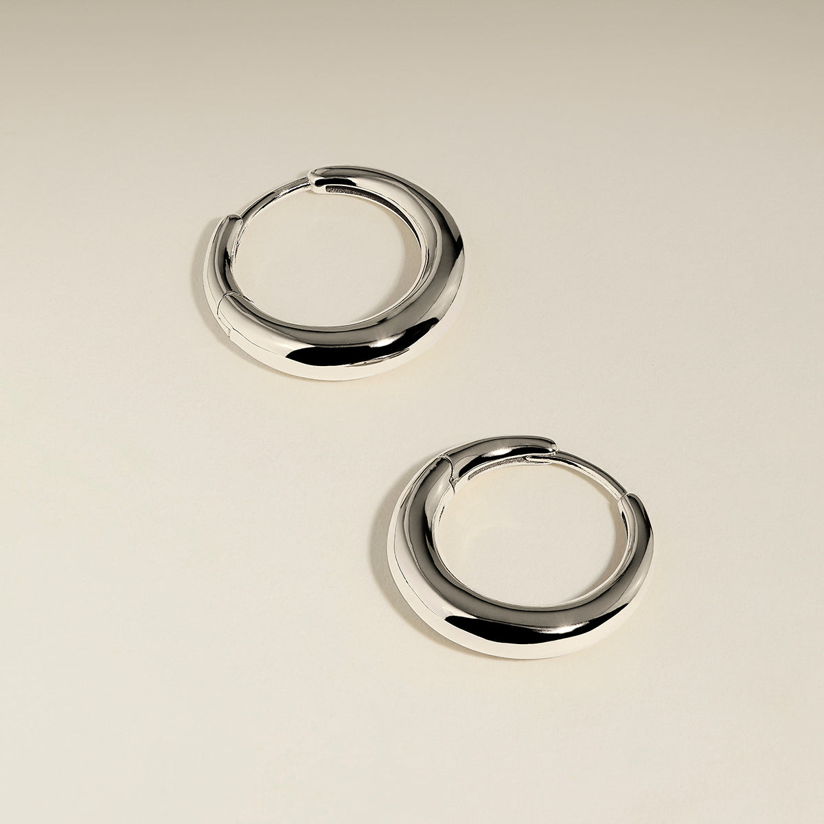 Dome Medium Hoops in Silver-Astrid & Miyu