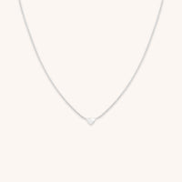 Charm Necklaces - Love Heart Charm Necklace in Silver - Charm Necklaces - Astrid & Miyu