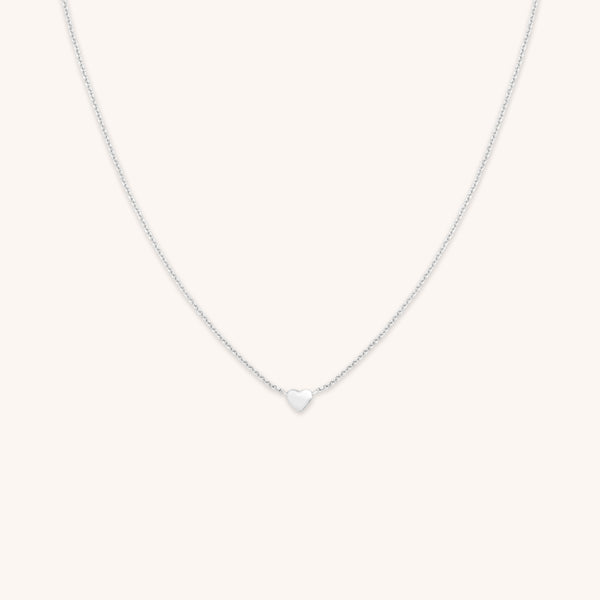 Charm Necklaces - Love Heart Charm Necklace in Silver - Charm Necklaces - Astrid & Miyu