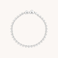 Bracelets - Heart Bezel Tennis Bracelet in Silver - Chain Bracelet - Astrid & Miyu