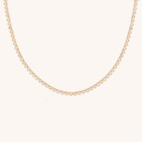 18k Gold Plated Jewellery - Heart Bezel Tennis Necklace in Gold - Necklaces - Astrid & Miyu
