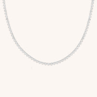Destiny Collection - Heart Bezel Tennis Necklace in Silver - Necklaces - Astrid & Miyu