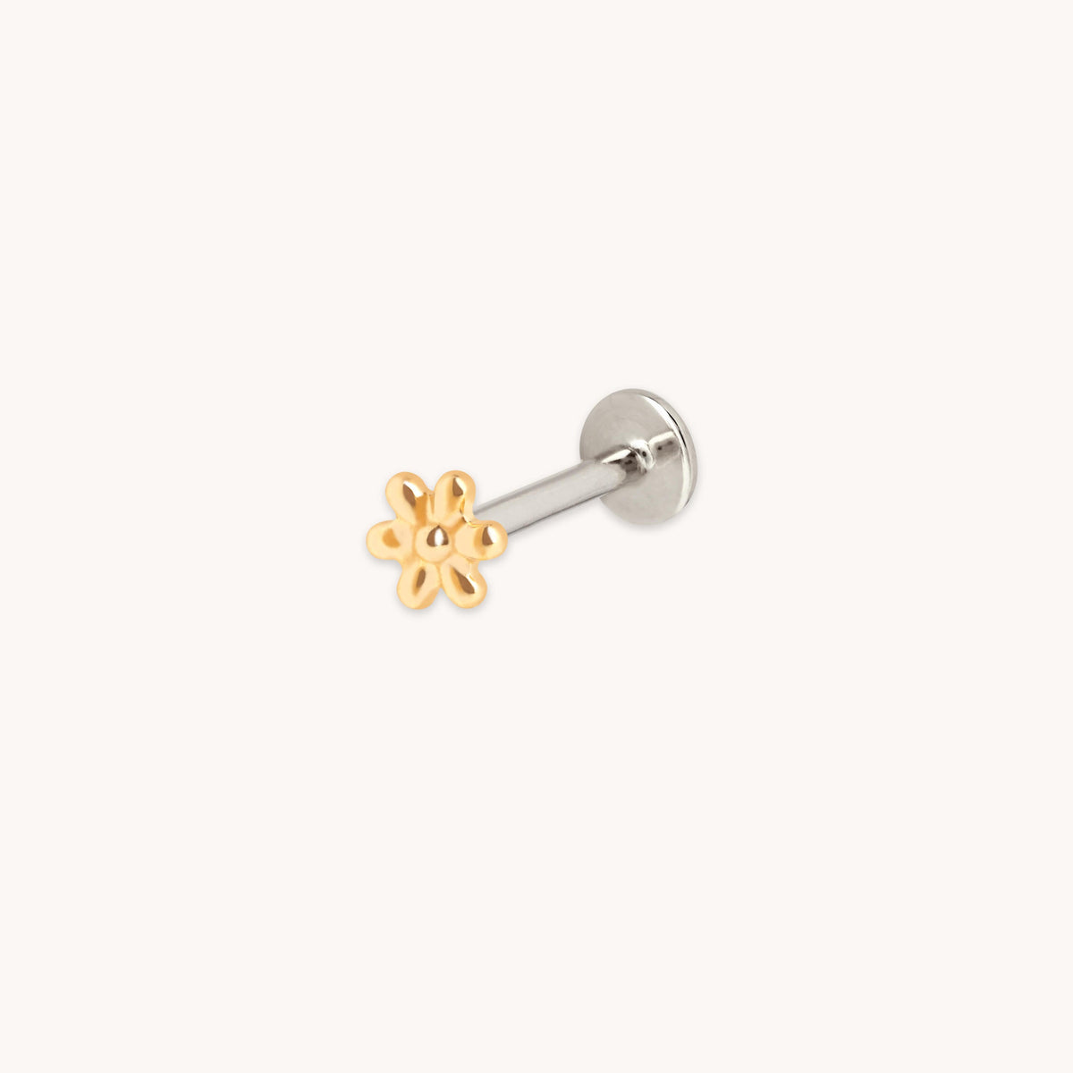 Flower Titanium Piercing Stud in Gold-Astrid & Miyu