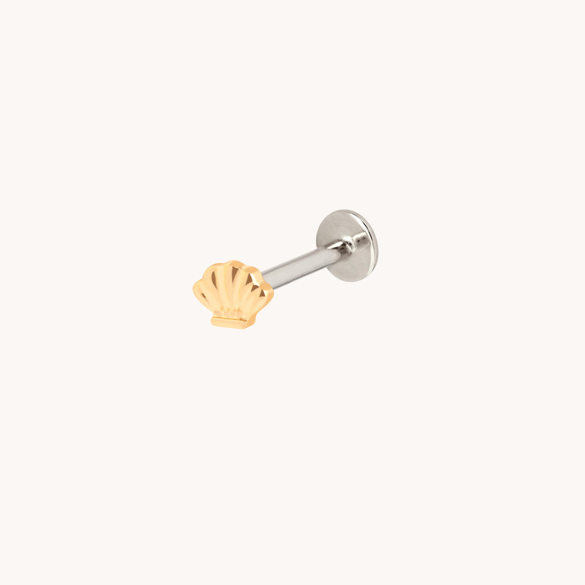 Shell Titanium Piercing Stud in Gold-Astrid & Miyu