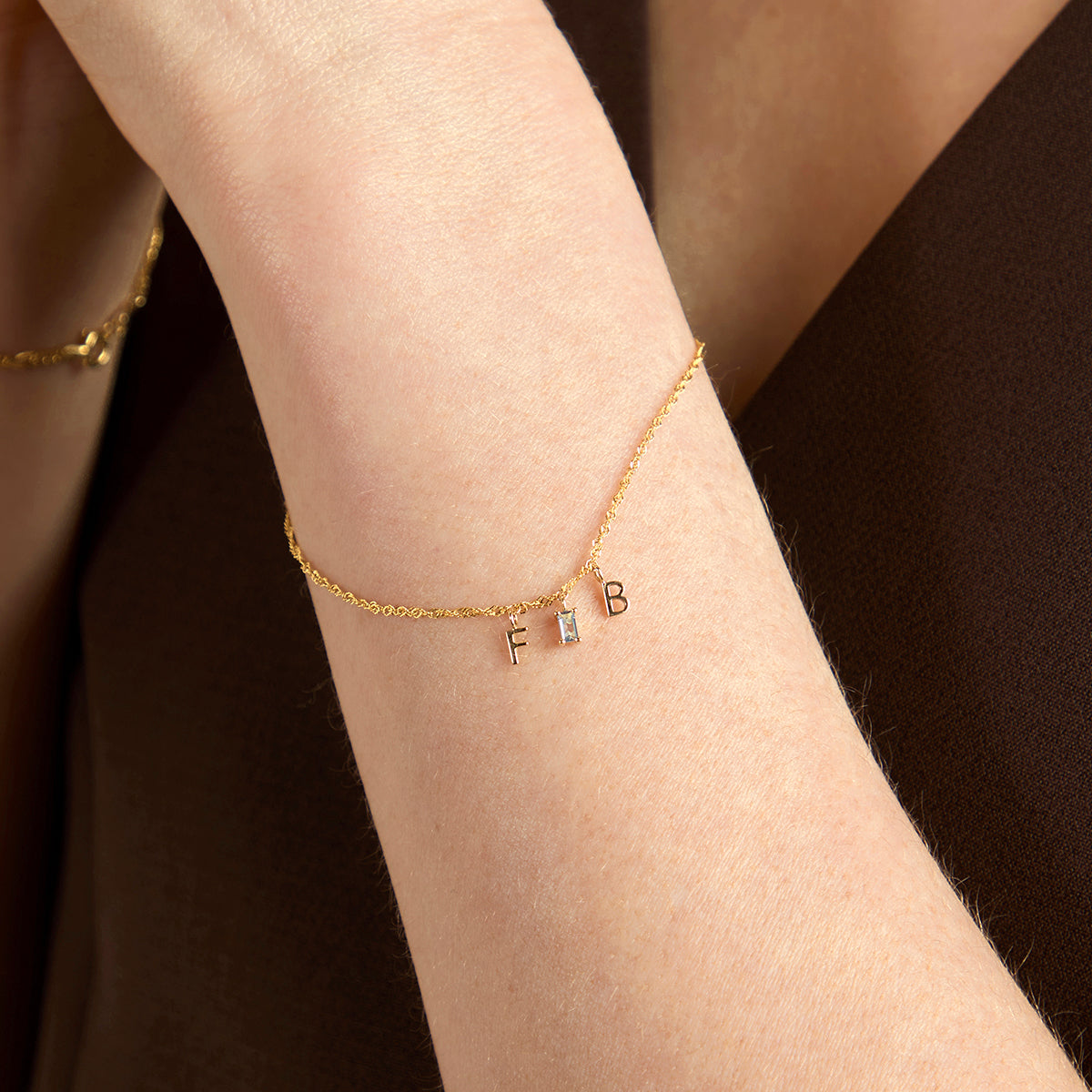 Lab Blue Spinel Baguette Welding Charm-Astrid & Miyu