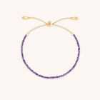 Amethyst February Beaded Bracelet in Solid Gold-Astrid & Miyu