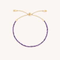 Amethyst February Beaded Bracelet in Solid Gold-Astrid & Miyu