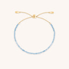 Aquamarine March Beaded Bracelet in Solid Gold-Astrid & Miyu
