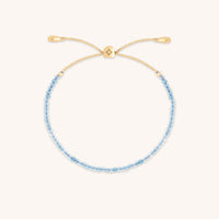 Aquamarine March Beaded Bracelet in Solid Gold-Astrid & Miyu