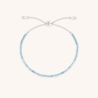 Aquamarine March Beaded Bracelet in Solid White Gold-Astrid & Miyu
