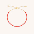 Carnelian July Beaded Bracelet in Solid Gold-Astrid & Miyu