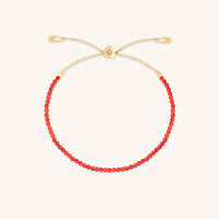 Carnelian July Beaded Bracelet in Solid Gold-Astrid & Miyu