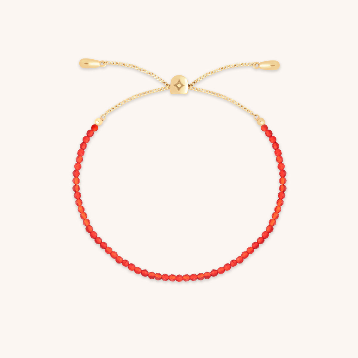 Carnelian July Beaded Bracelet in Solid Gold-Astrid & Miyu