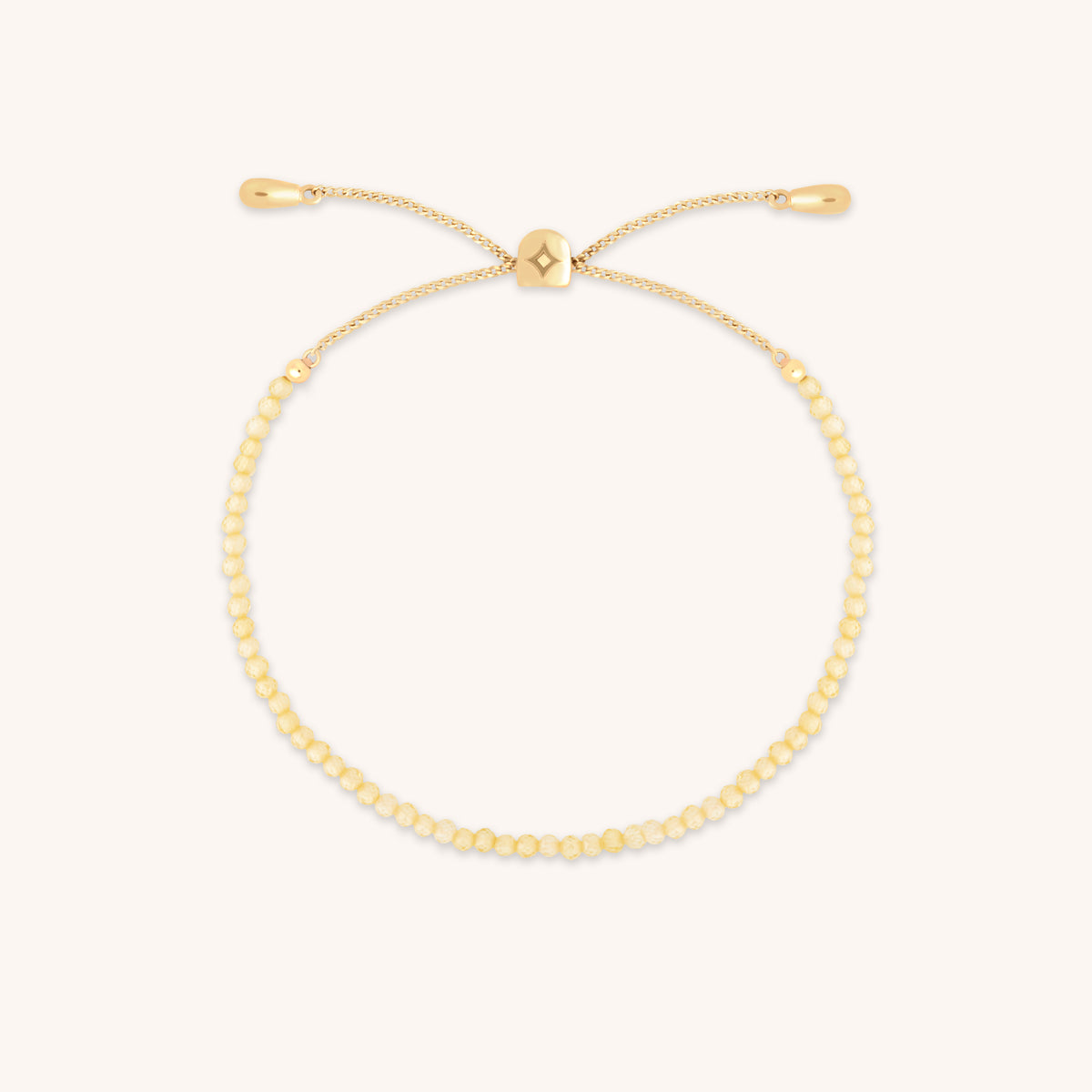 Citrine November Beaded Bracelet in Solid Gold-Astrid & Miyu
