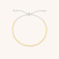 Citrine November Beaded Bracelet in Solid White Gold-Astrid & Miyu