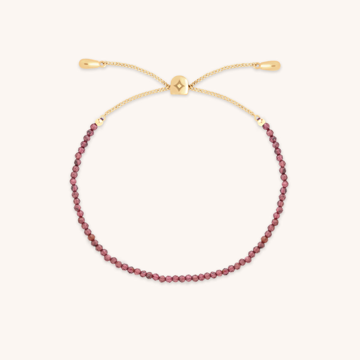 Garnet January Beaded Bracelet in Solid Gold-Astrid & Miyu