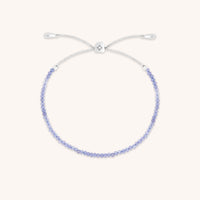 Tanzanite December Beaded Bracelet in Solid White Gold-Astrid & Miyu