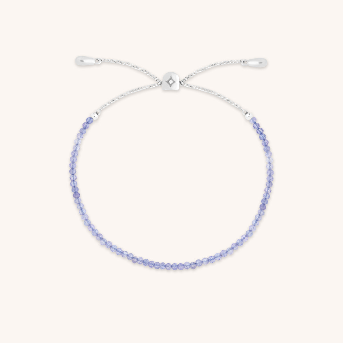 Tanzanite December Beaded Bracelet in Solid White Gold-Astrid & Miyu