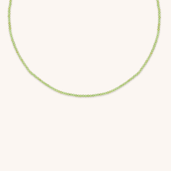 Peridot August Beaded Necklace in Solid Gold-Astrid & Miyu