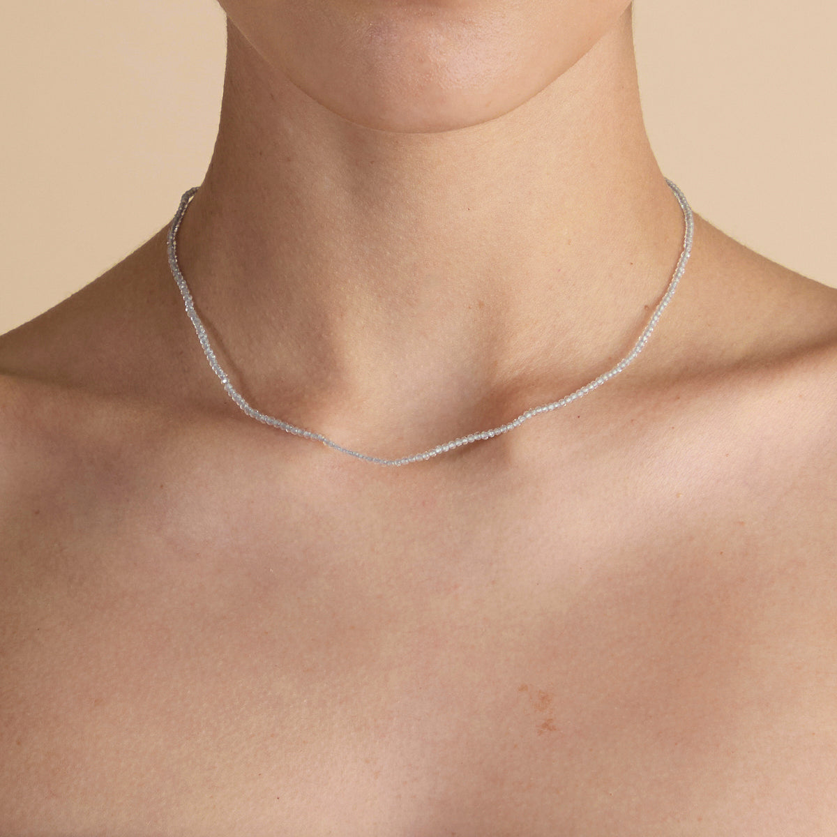 Topaz April Beaded Necklace in Solid Gold-Astrid & Miyu
