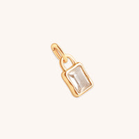 White Topaz April Clip Charm in Gold-Astrid & Miyu