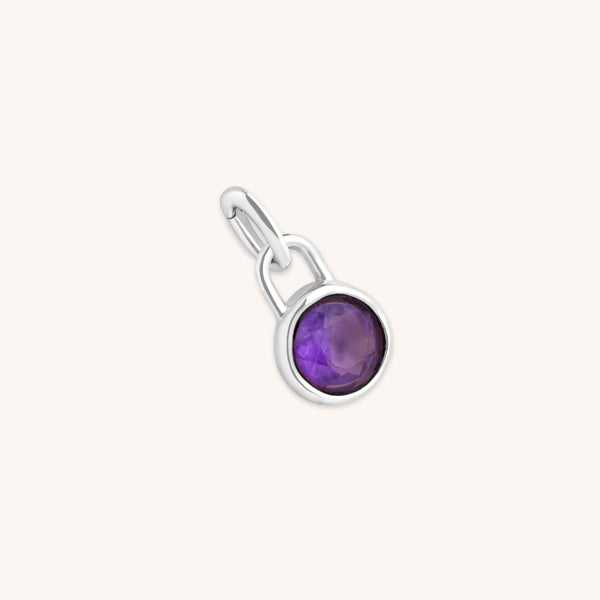 Amethyst February Charm in Silver-Astrid & Miyu
