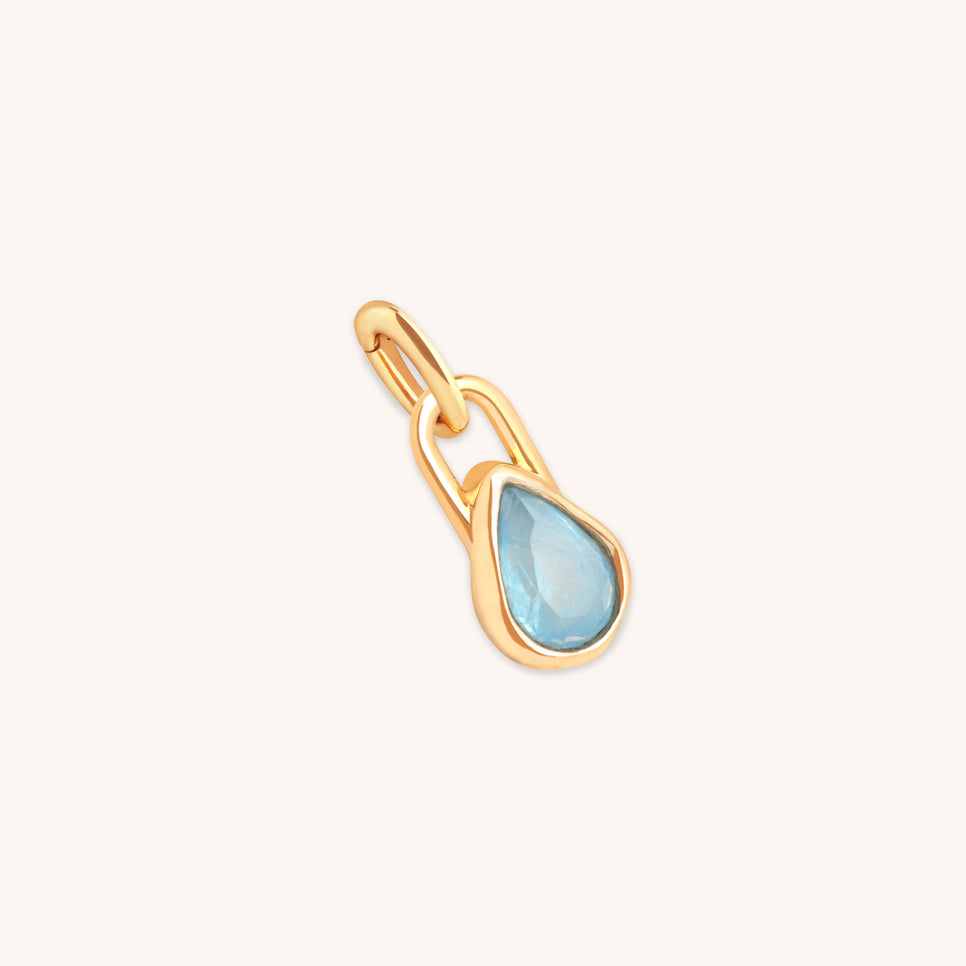 Aquamarine March Clip Charm in Gold-Astrid & Miyu
