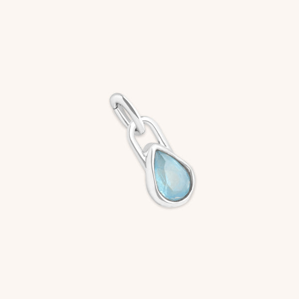 Aquamarine March Clip Charm in Silver-Astrid & Miyu