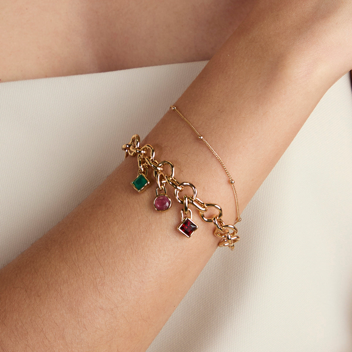 Tourmaline October Clip Charm in Gold-Astrid & Miyu