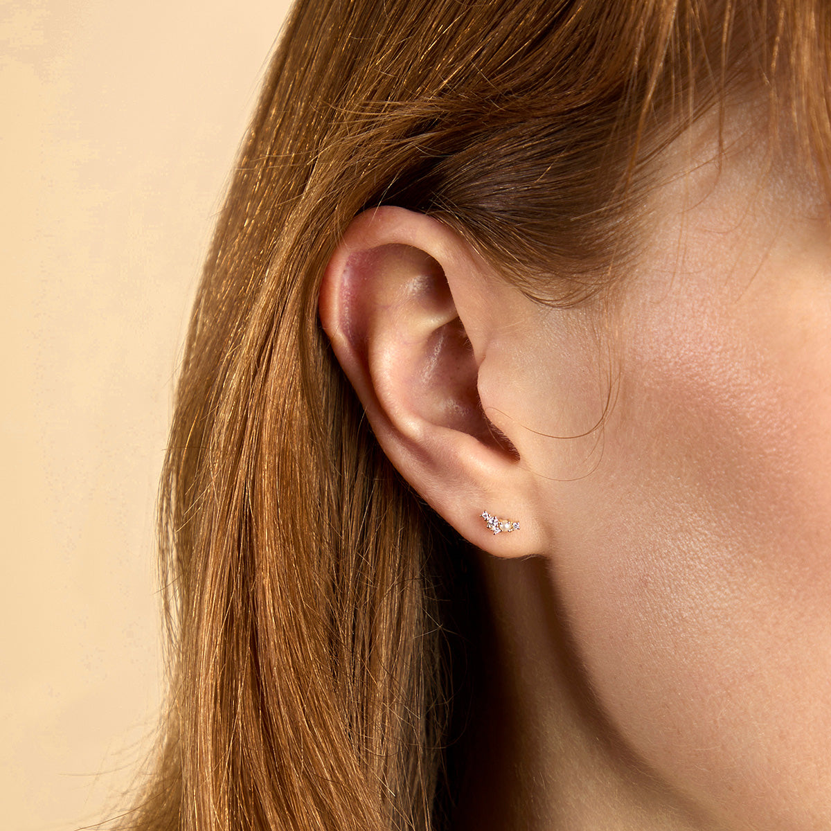 Lab Diamond & Pearl Cluster Studs-Astrid & Miyu