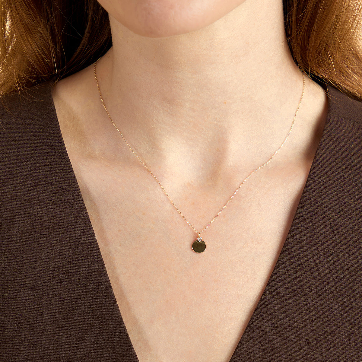 Lab Diamond Engravable Pendant Necklace-Astrid & Miyu