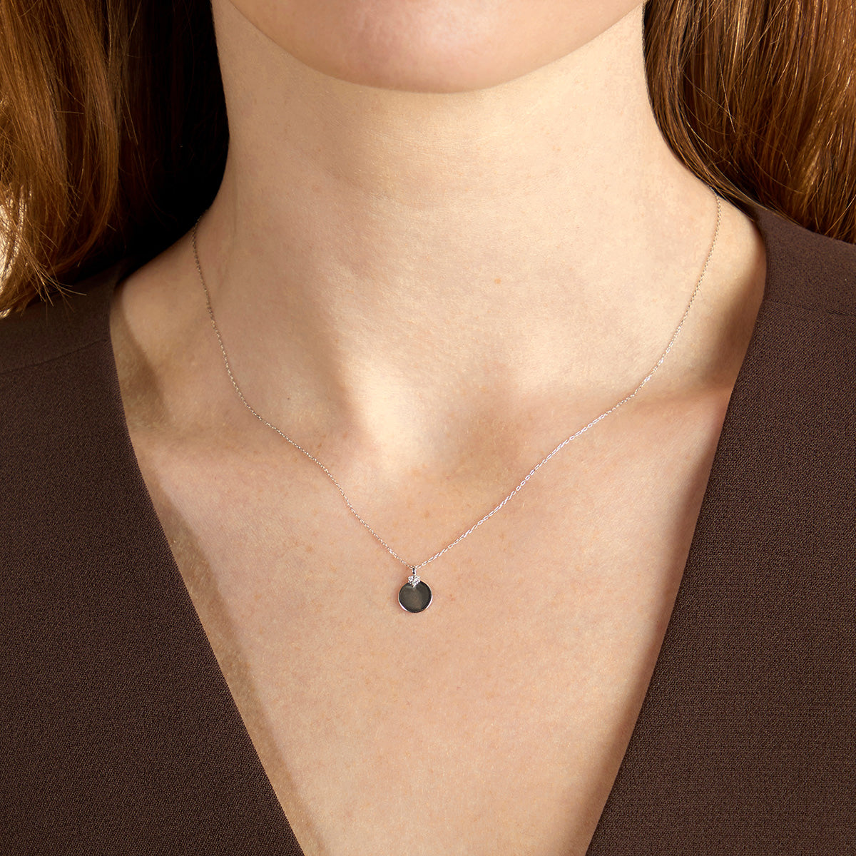 Lab Diamond Engravable Pendant Necklace-Astrid & Miyu
