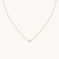 Lab Diamond & Pearl Cluster Necklace-Astrid & Miyu