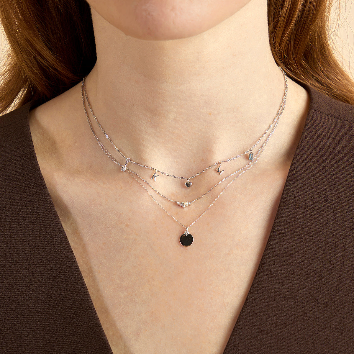 Lab Diamond & Pearl Cluster Necklace-Astrid & Miyu