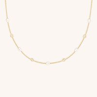 Pearl & Crystal Charm Necklace in Gold-Astrid & Miyu