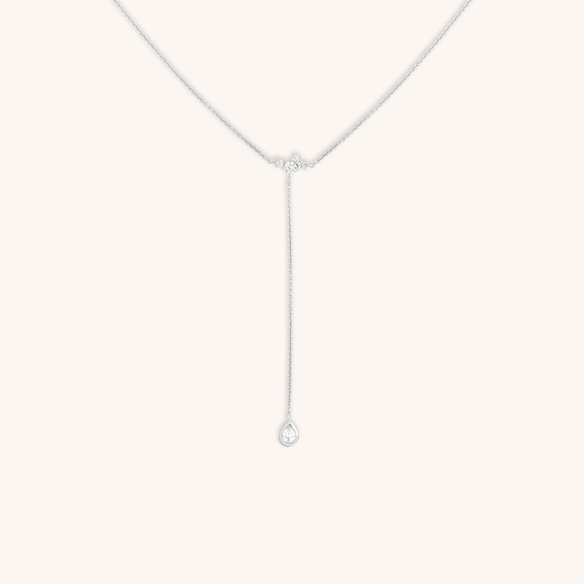 Pear Bezel Cluster Lariat-Astrid & Miyu