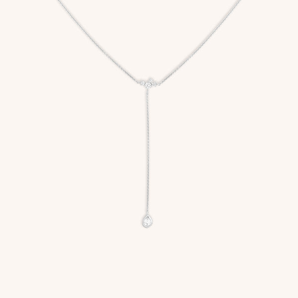 Pear Bezel Cluster Lariat-Astrid & Miyu