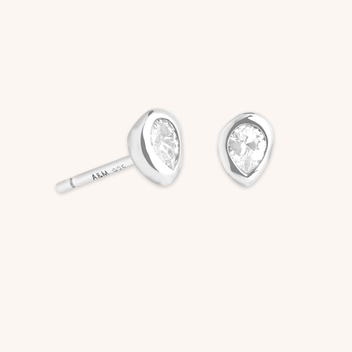Pear Bezel Studs-Astrid & Miyu