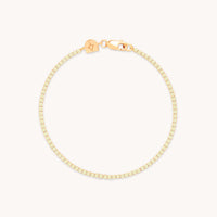 Green Tennis Chain Bracelet in Gold-Astrid & Miyu