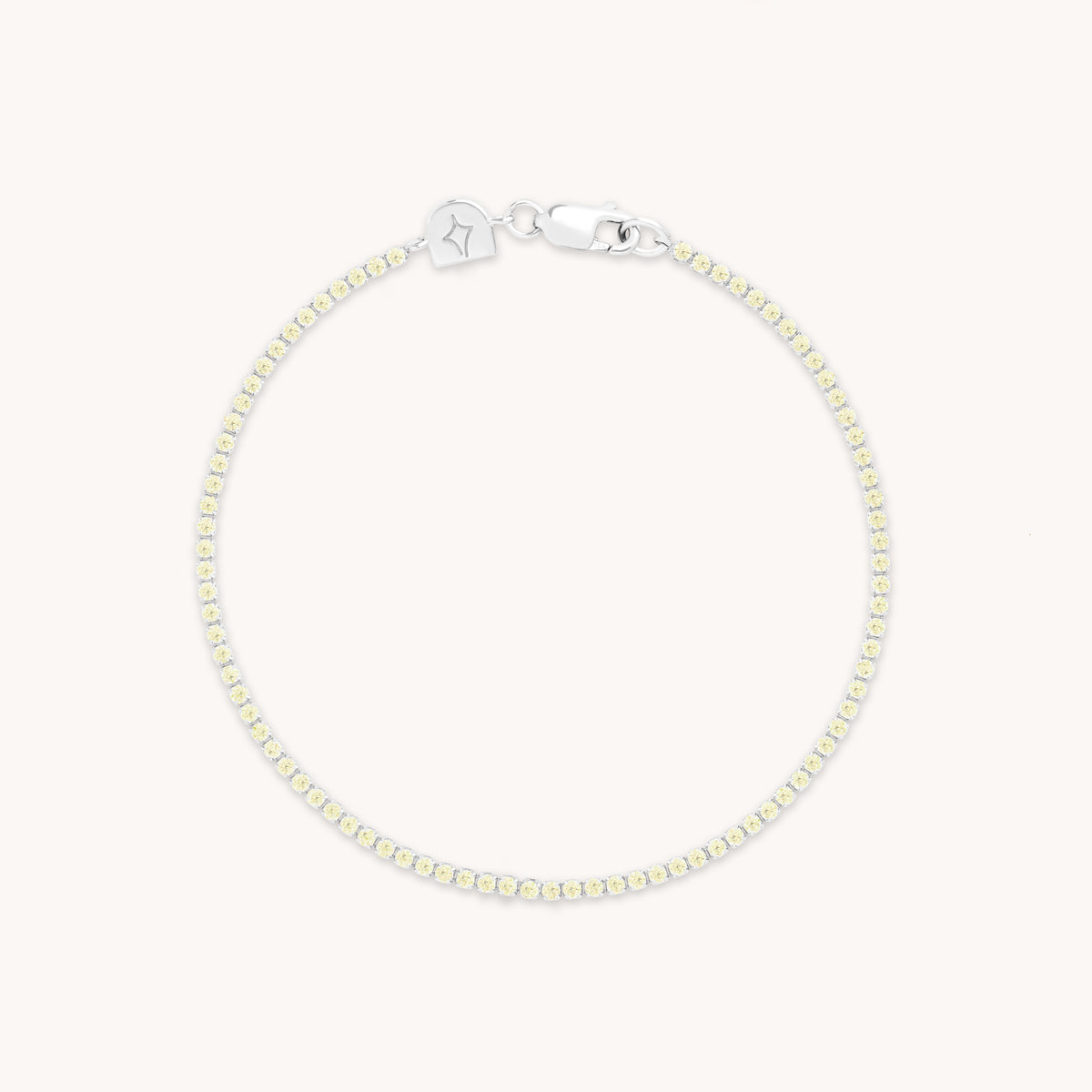 Green Tennis Chain Bracelet in Silver-Astrid & Miyu