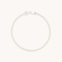 Green Tennis Chain Bracelet in Silver-Astrid & Miyu