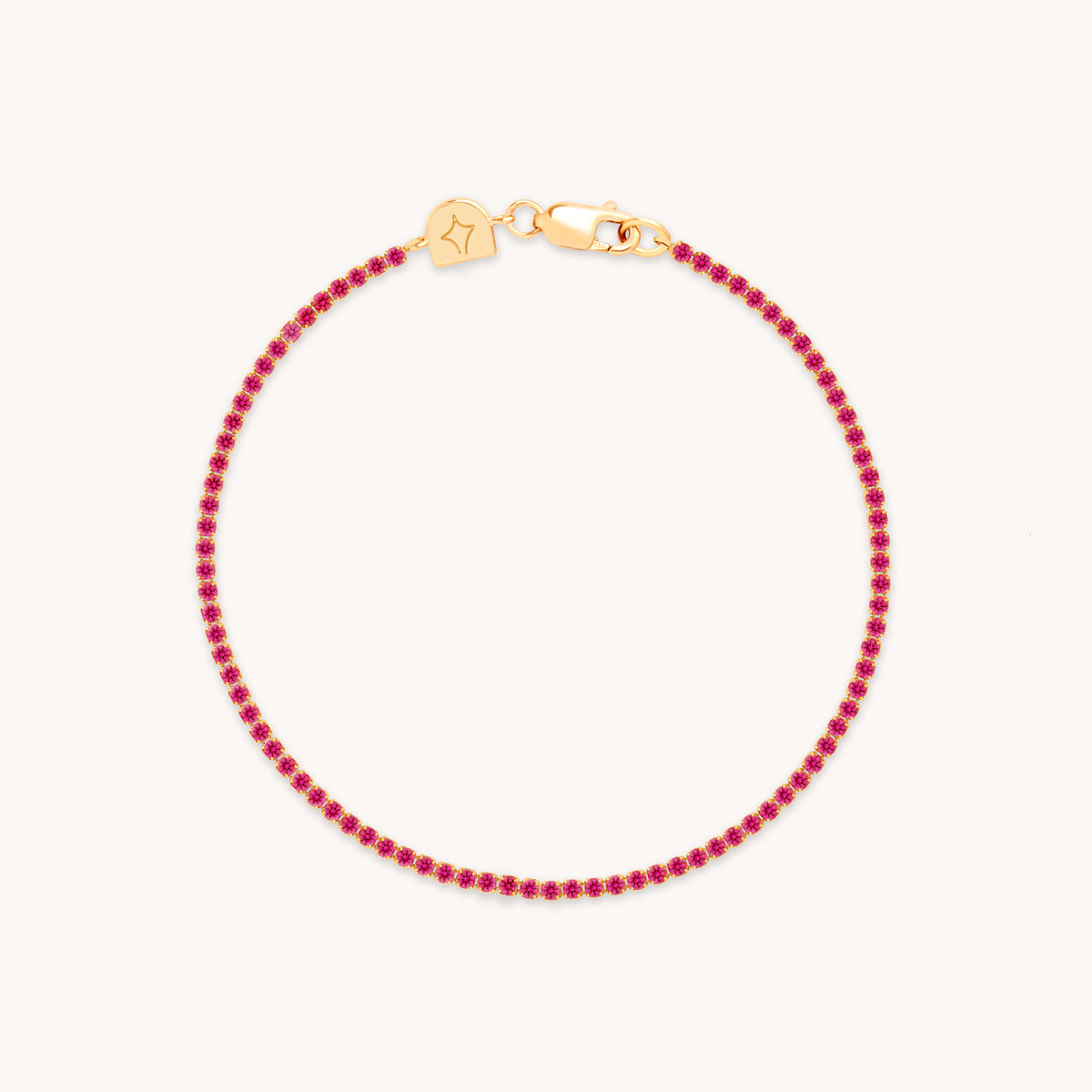 Pink Tennis Chain Bracelet in Gold-Astrid & Miyu