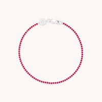 Pink Tennis Chain Bracelet in Silver-Astrid & Miyu