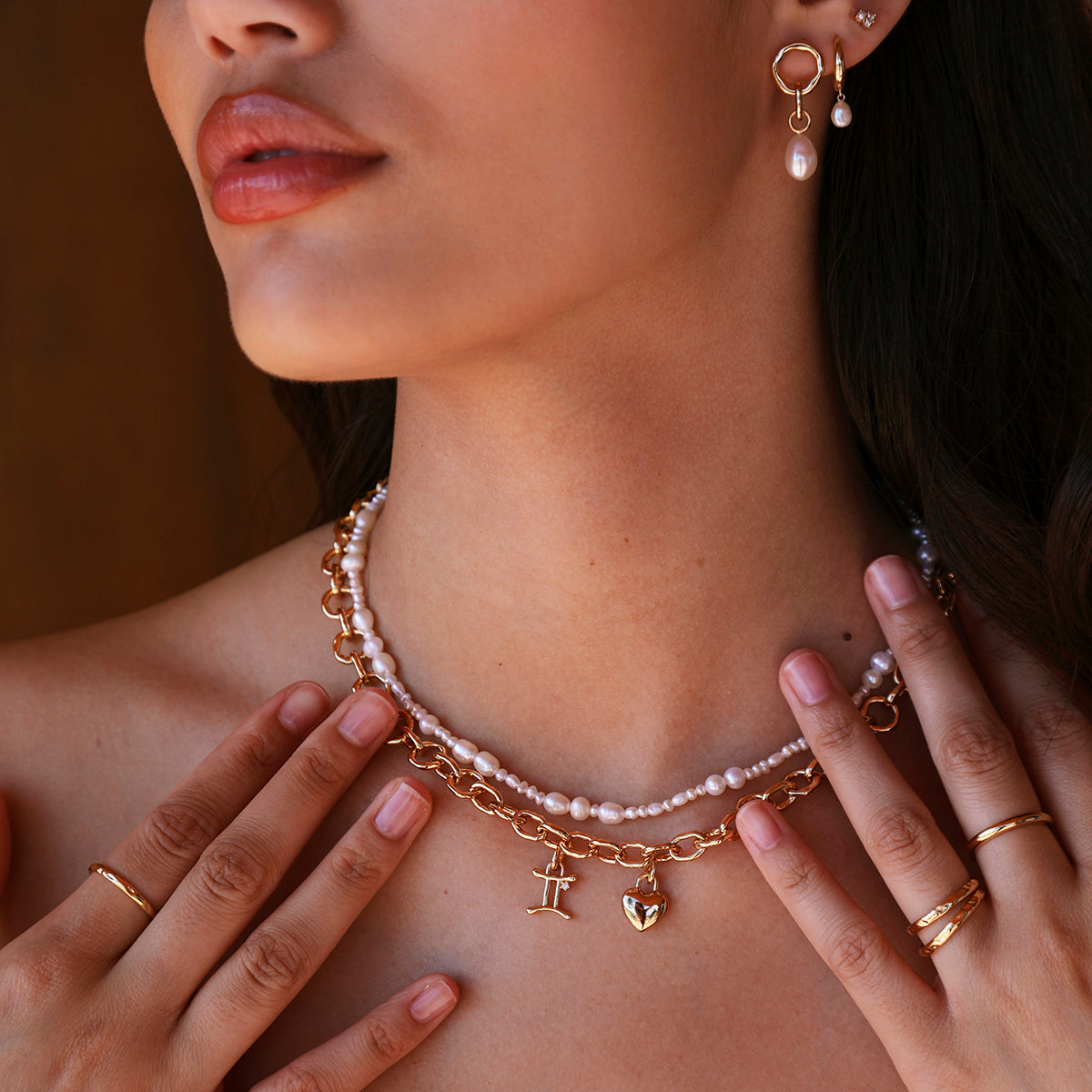 Molten Link Chain Necklace in Gold-Astrid & Miyu