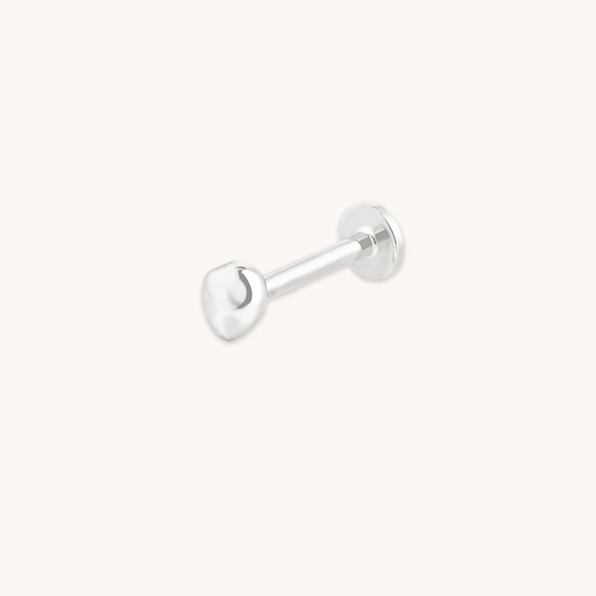 Molten Piercing Stud in Solid White Gold-Astrid & Miyu