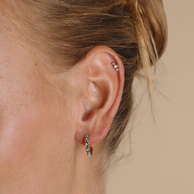 Molten Opal Cluster Piercing Stud in Solid Gold-Astrid & Miyu