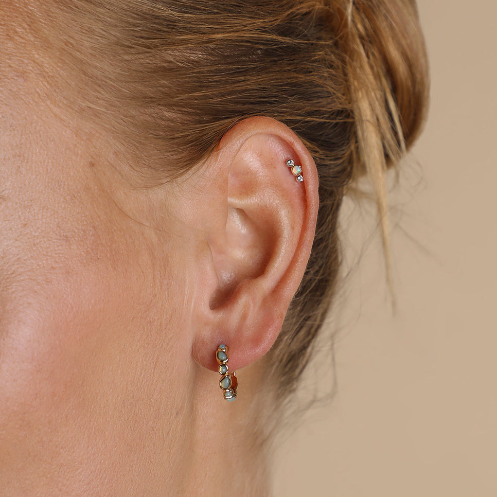 Molten Opal Cluster Piercing Stud in Solid Gold-Astrid & Miyu