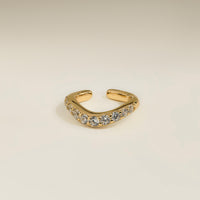 Wave Crystal Ear Cuff in Gold-Astrid & Miyu