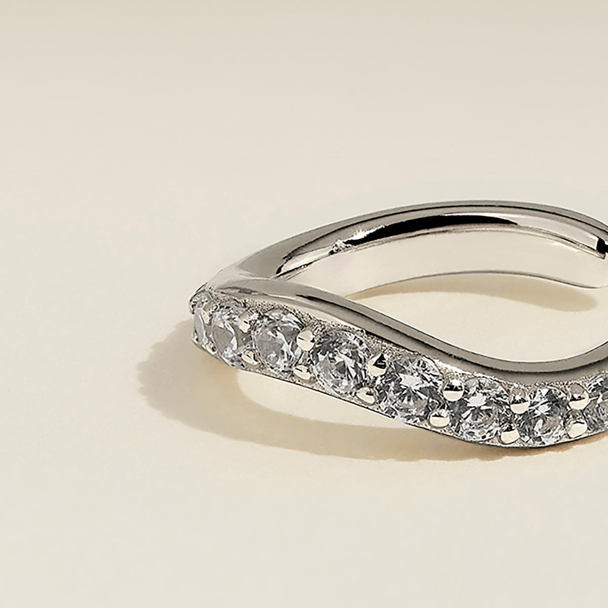 Wave Crystal Ear Cuff in Silver-Astrid & Miyu