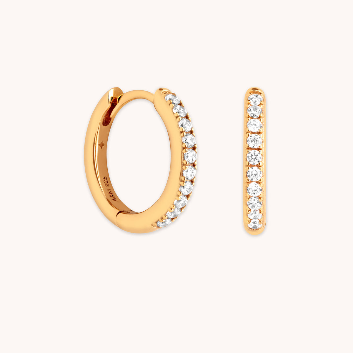 Essential Crystal Small Hoops in Gold-Astrid & Miyu